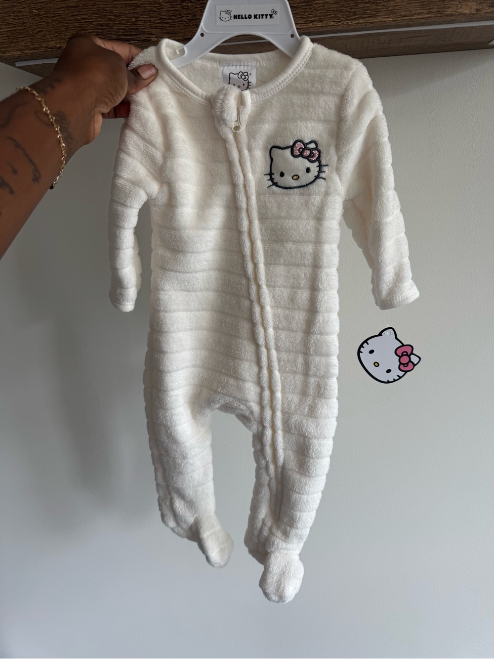 Hello Kitty Ivory Plush Footed One-Piece
